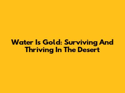 Water Is Gold: Surviving And Thriving In The Desert